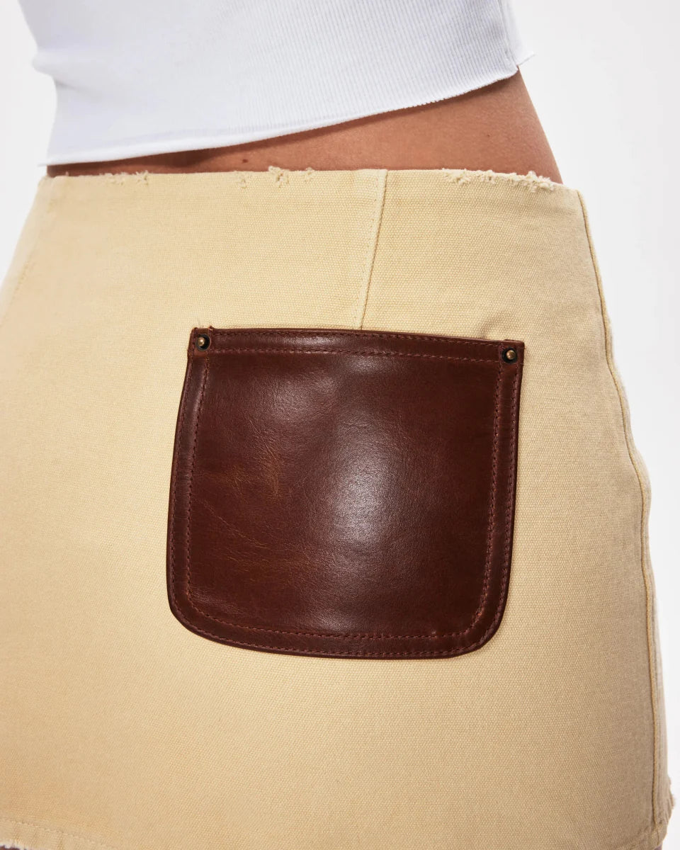 Canvas Mini Skirt | Wheat